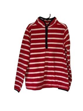 OshKosh Girls Red & White Striped Fleece Pullover Size 12